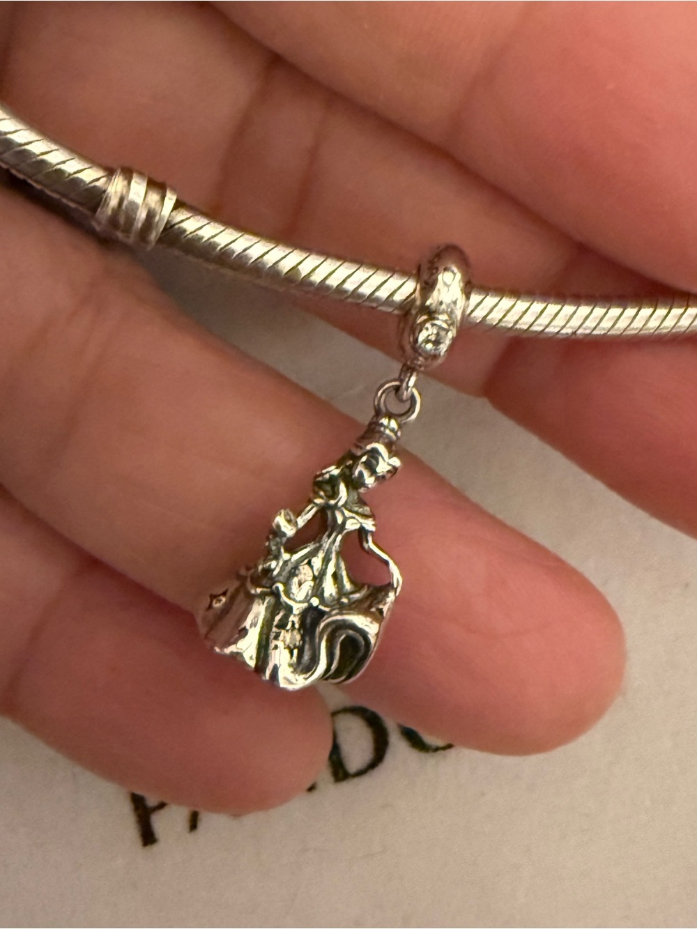Pandora Silver Belle and Beast Dancing Charm Bracelet Charm - Picture 3 of 8
